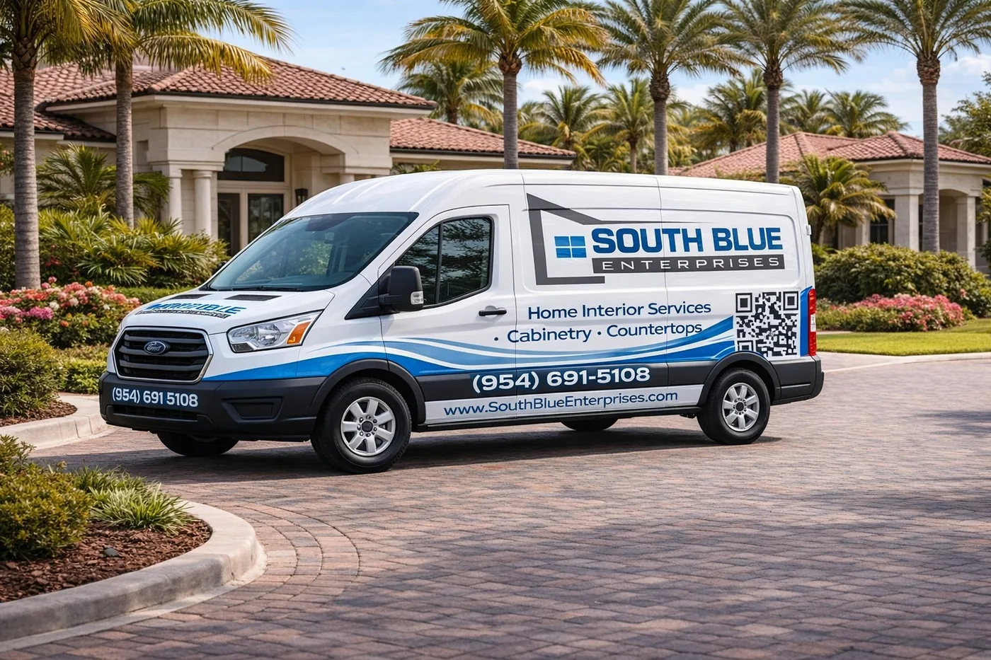 South Blue Enterprises service van in Deerfield Beach, FL